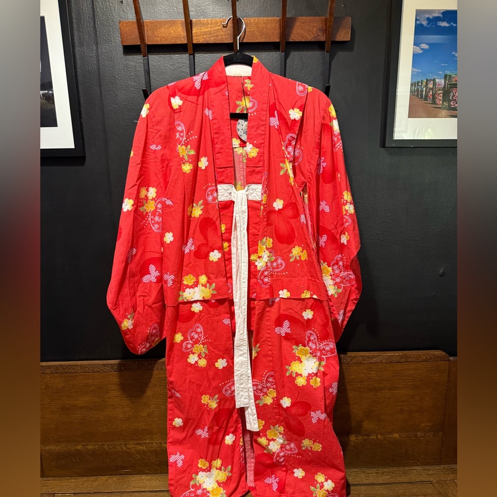 Floral Red Kimono Robe